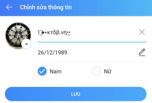 dán tên mới bằng kí tự đặc biệt